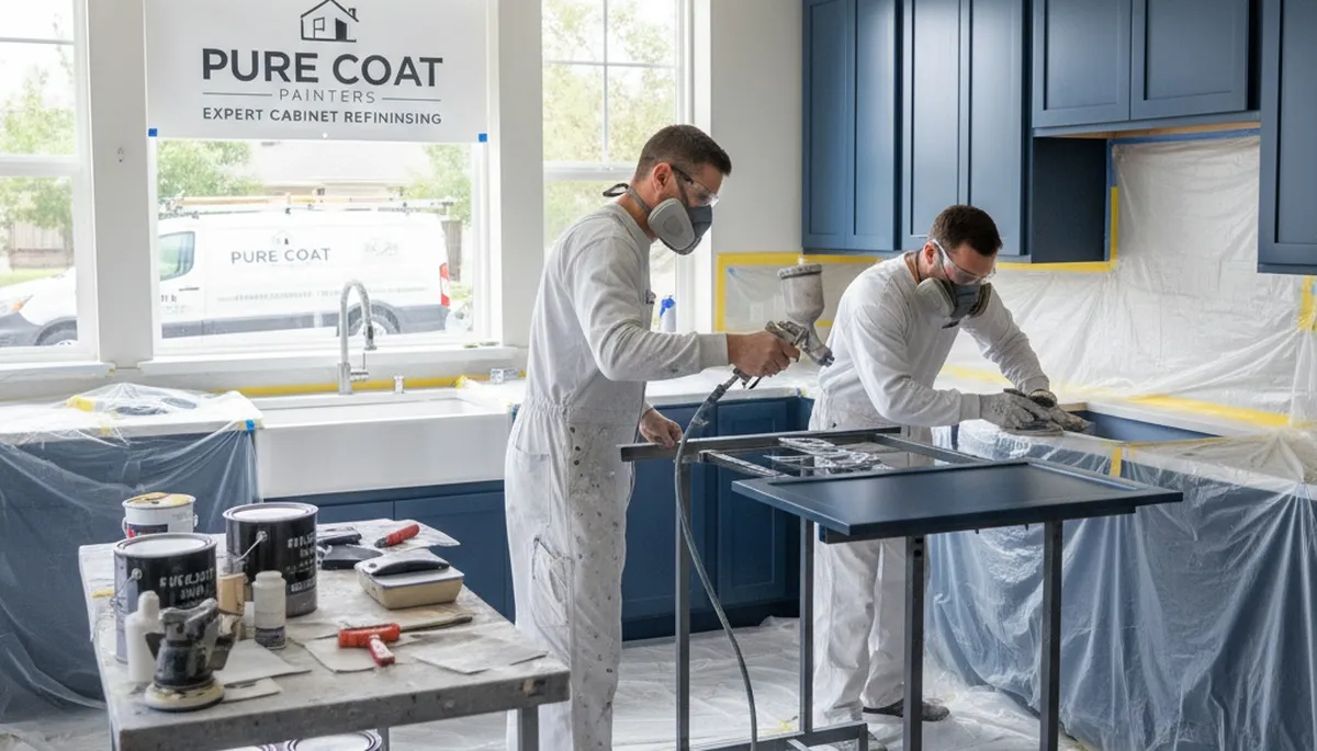 Cabinet painting in Norton, MA by Norton Paint Pros for durable New England kitchen finishes