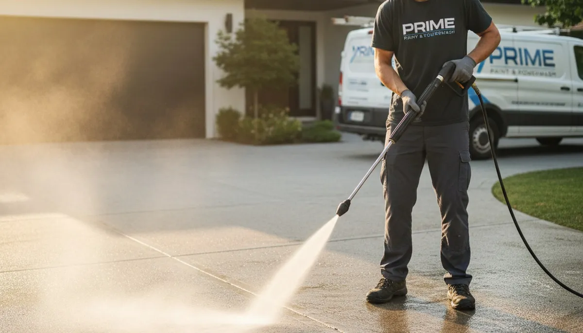 Concrete pressure cleaning for driveways and walkways in Norton, MA by Norton Paint Pros