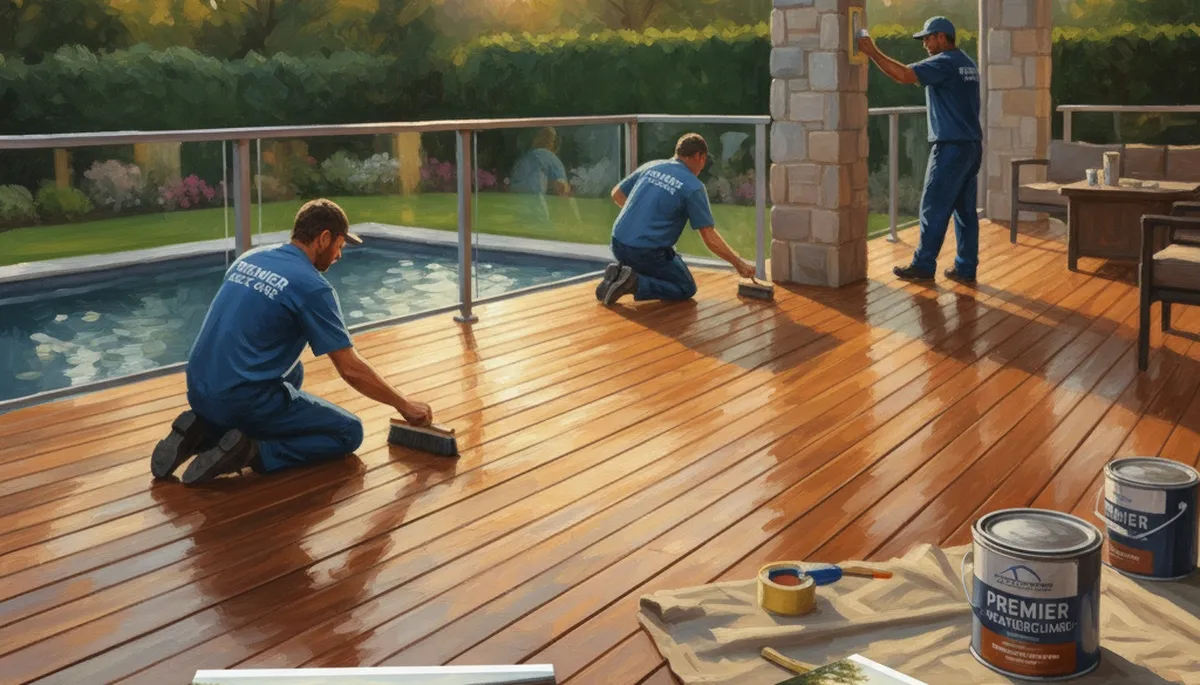 Professional deck sealing service in Norton, MA protecting wood decks from moisture and UV damage