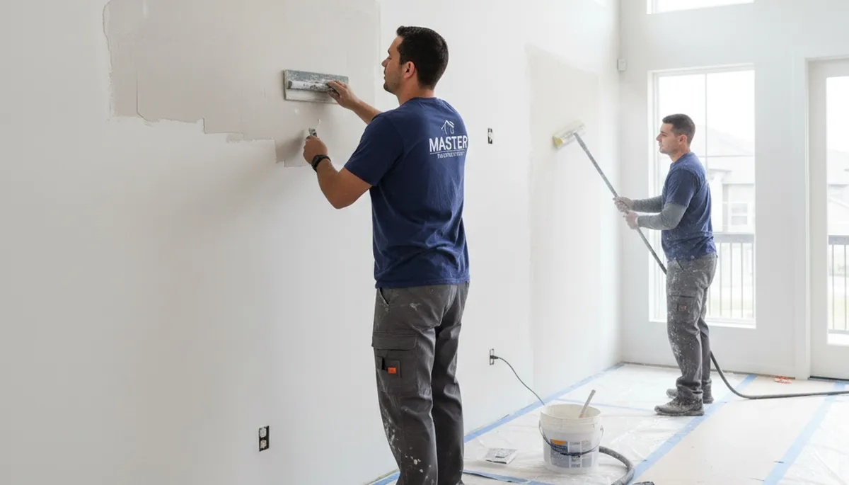 Drywall repair service in Norton, MA for cracks, holes, and water damage, ready for painting