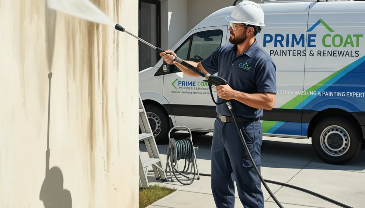 Pressure cleaning service in Norton, MA for driveways, siding, and decks by Norton Paint Pros
